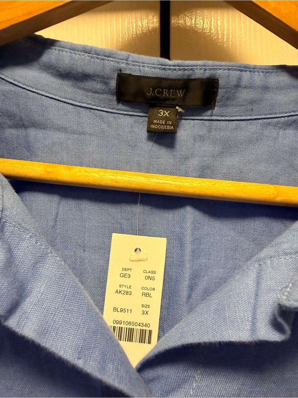 J. Crew Light Blue Mini Shirt Dress - Picture 3 of 3